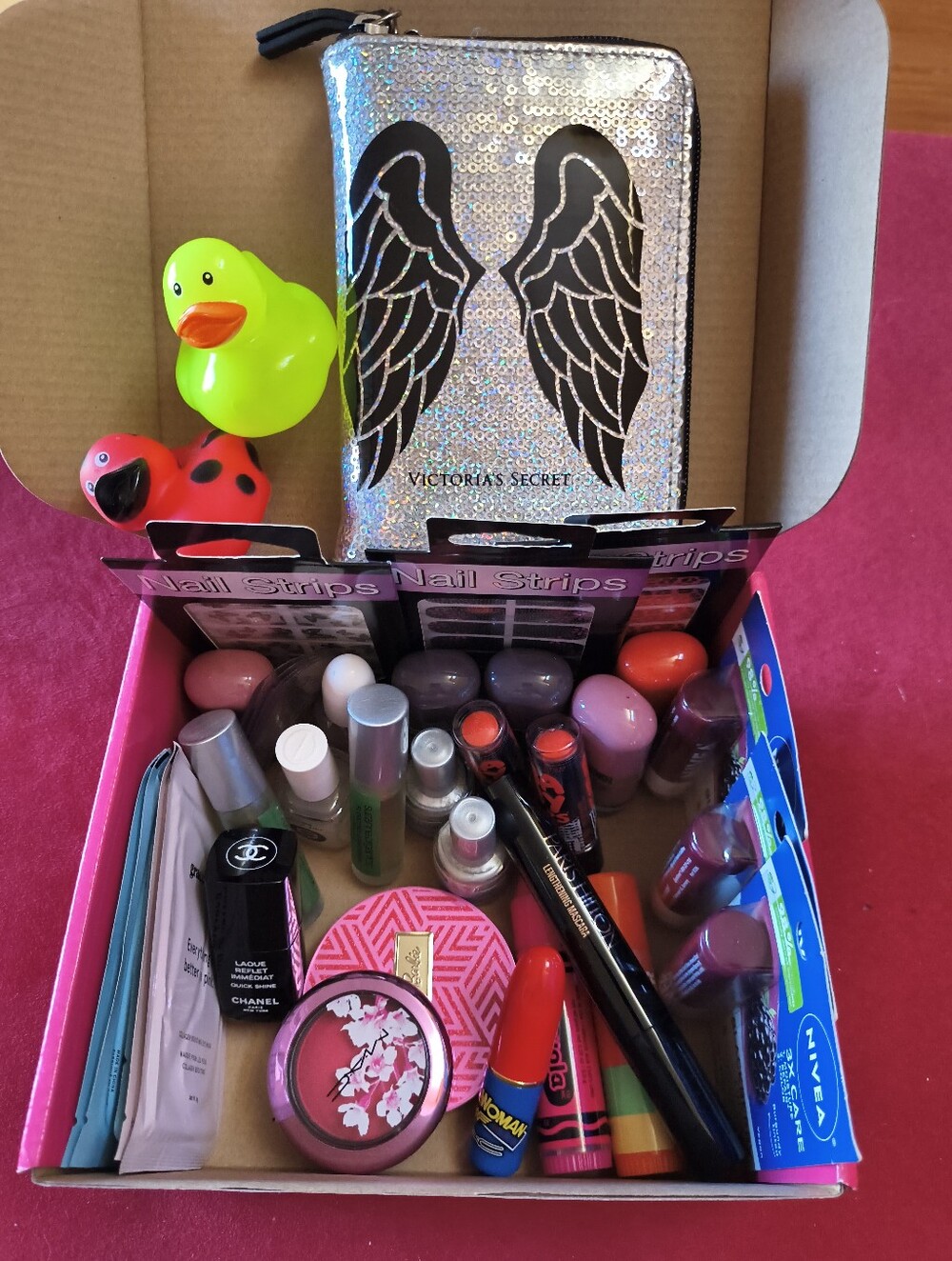 Big Box Of Beauty 39 + Items, MAC Chanel Barbie X Pur VS Lip Smacker Biggies